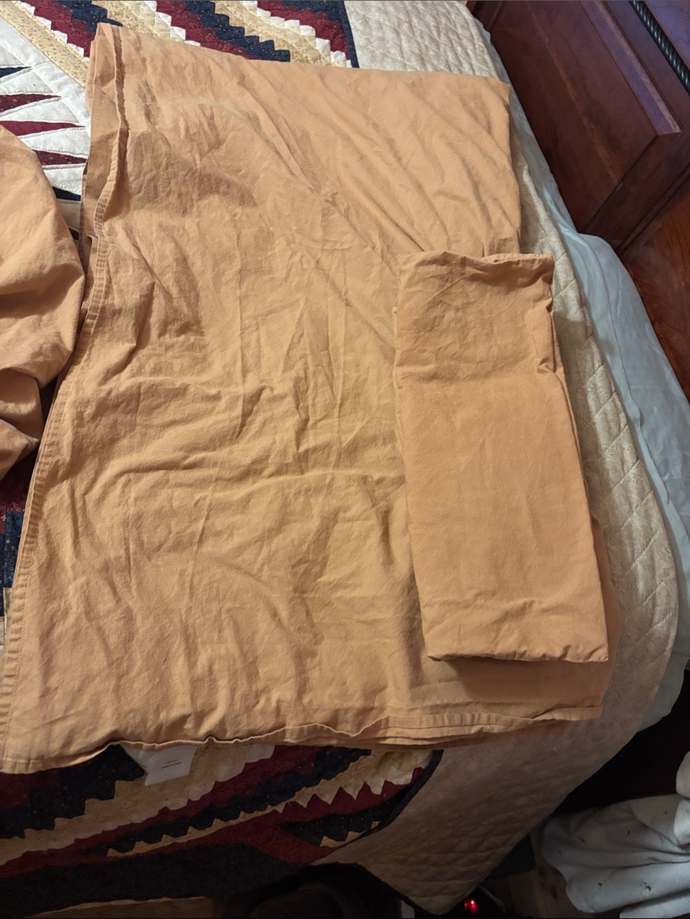 Warm Tan 100%  linen queen size Sheet set- Unbranded